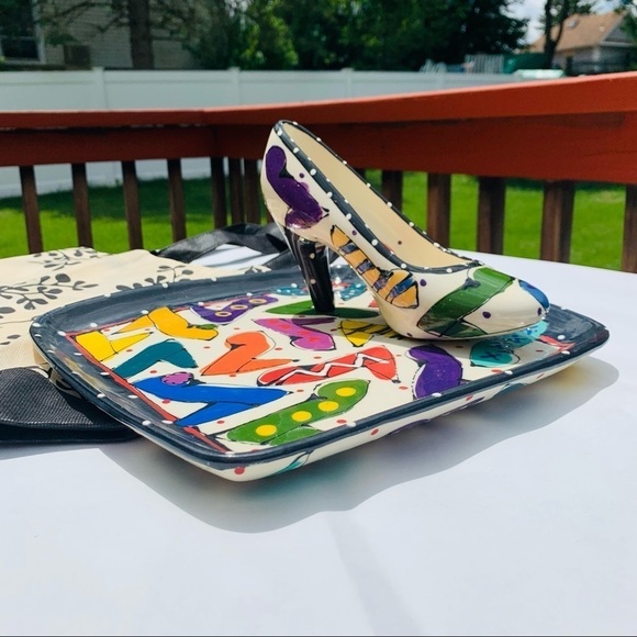 Vintage Robin Sterling Neiman Marcus rainbow 2003 Chips & Dip stiletto set - Picture 4 of 16